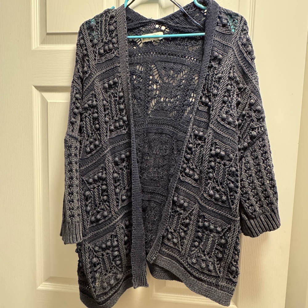 💙💙Lucky Brand Navy Textured Cardigan